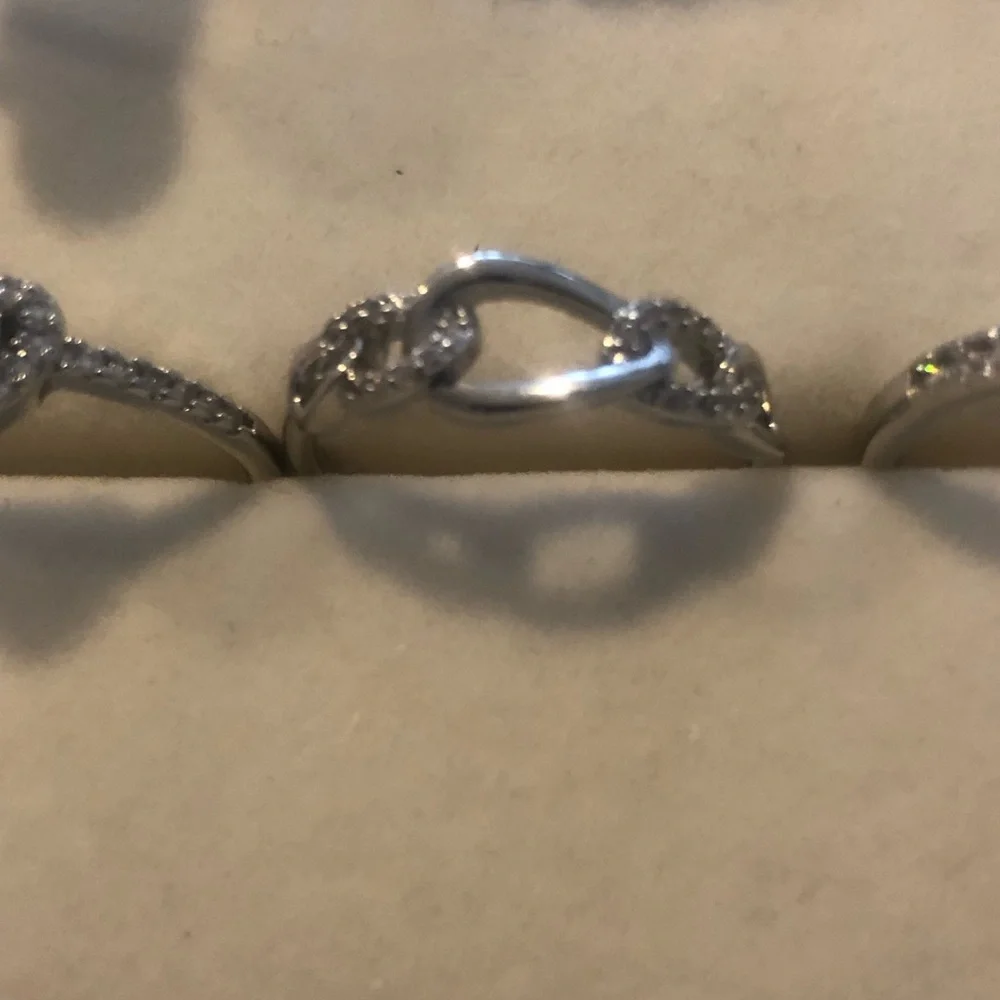 Silver-tone Link Accent Ring
